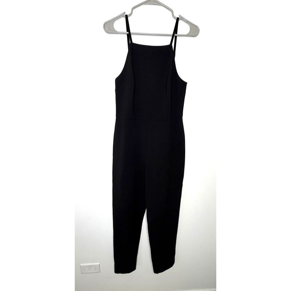 French Connection Women's Jumpsuit Sz 4 Square Neck Strappy Chic Sophisticated